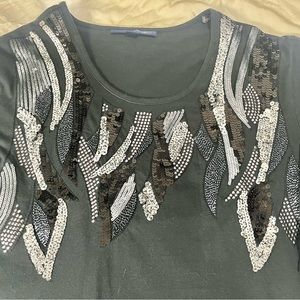 Dark Grey Sequin Blouse